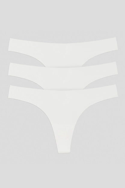 3-Pack White Like Nothing Thong - for dame - Famme - Thong