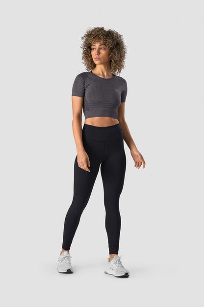 define seamless cropped t-shirt grey melange wmn