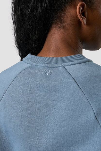 everyday cropped crewneck steel blue