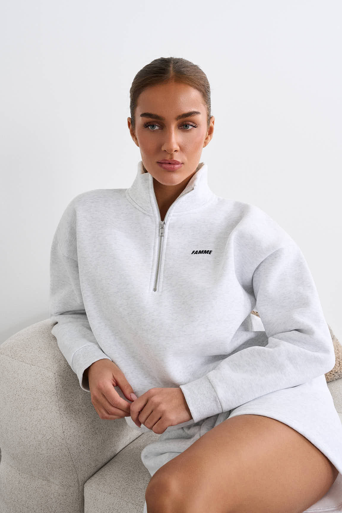 Tröja med halv dragkedja