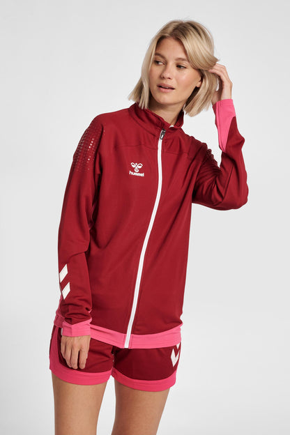 HUMMEL - Hml Lead Women Poly Zip Jacket - Biking Red