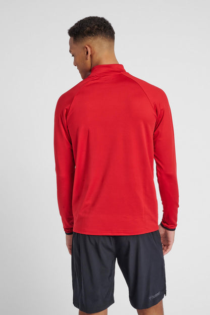 HUMMEL - Hmlauthentic Pro Half Zip Sweat - Chili Pepper