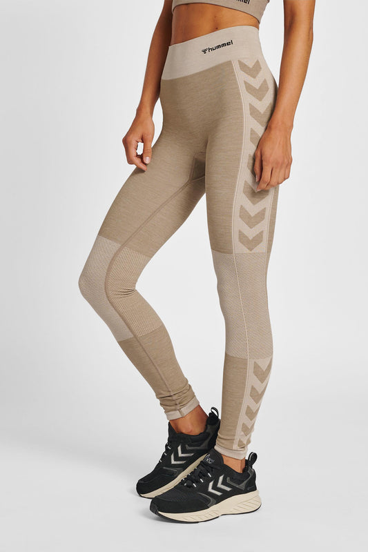 HUMMEL - Hmlclea Seamless Mid Waist Tights - Chateau Gray/driftwood Melange