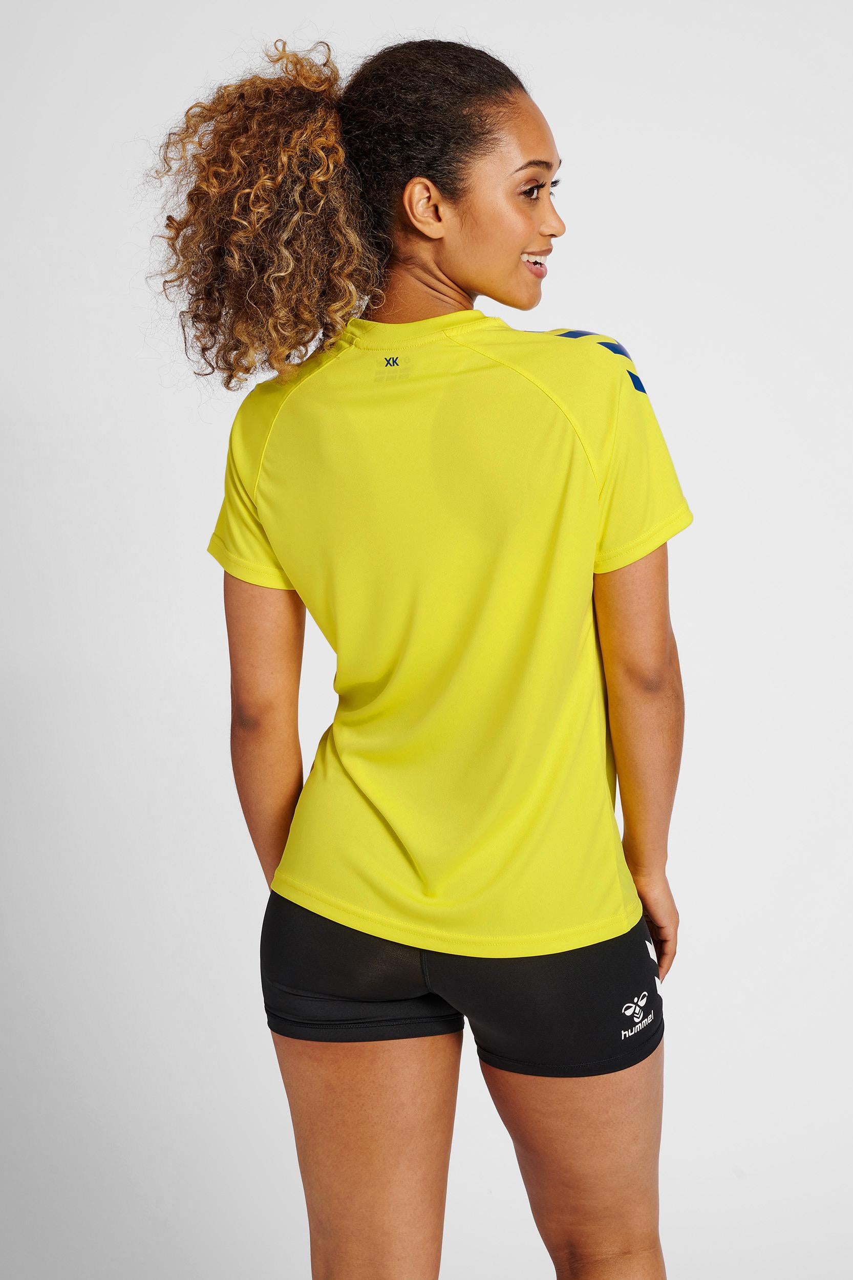 HUMMEL - Hmlcore Xk Core Poly Tee  S/s Woman - Blazing Yellow/true Blue