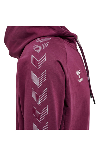 HUMMEL - Hmlmove Grid Cotton Zip Hoodie - Grape Wine