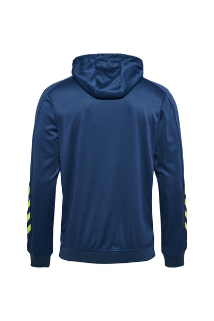 HUMMEL - Hmlpromo Poly Hoodie - Dark Denim/lime Punch