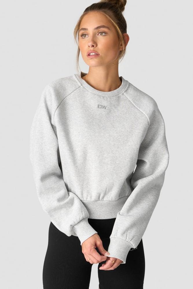 ICANIWILL - Everyday Cropped Crewneck - Light Grey Melange