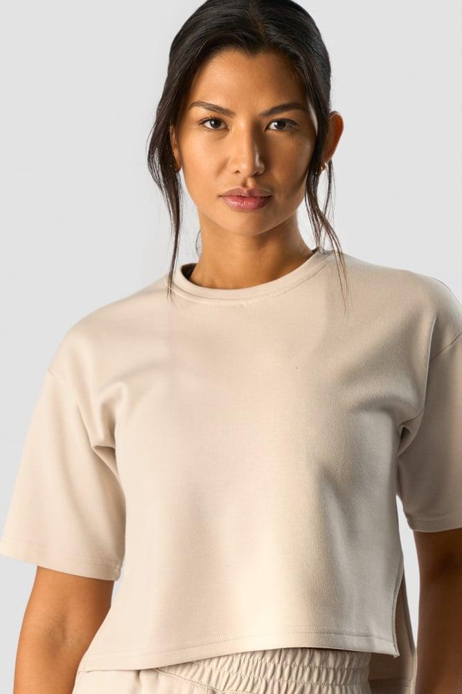 ICANIWILL - Revive Heavy Cropped T-shirt - Beige