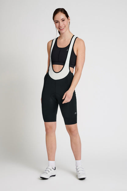 NEWLINE - Womens Core Bike Panel Bib Shorts - Black/white