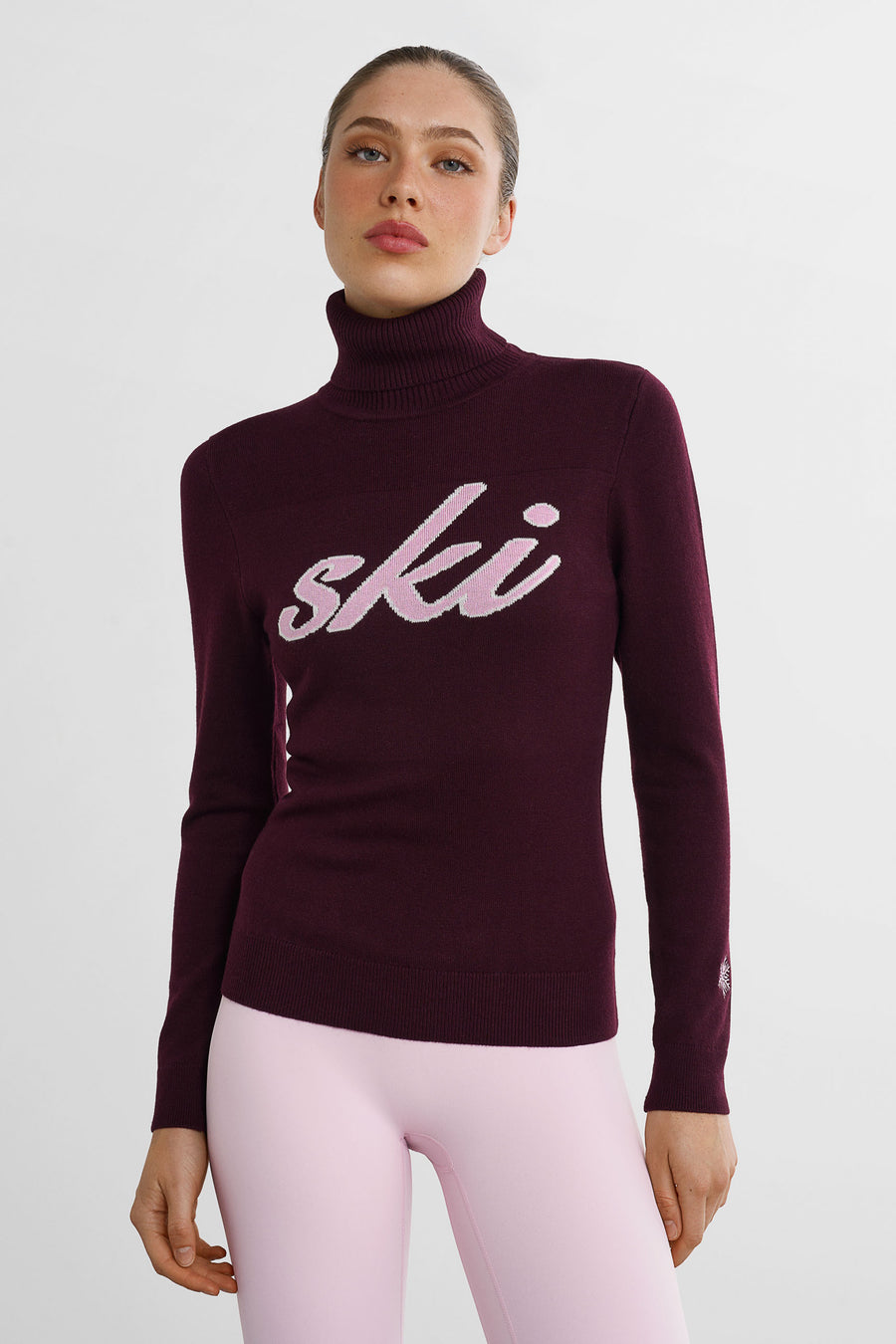 Retro skidtröja · Bordeaux/Rosa