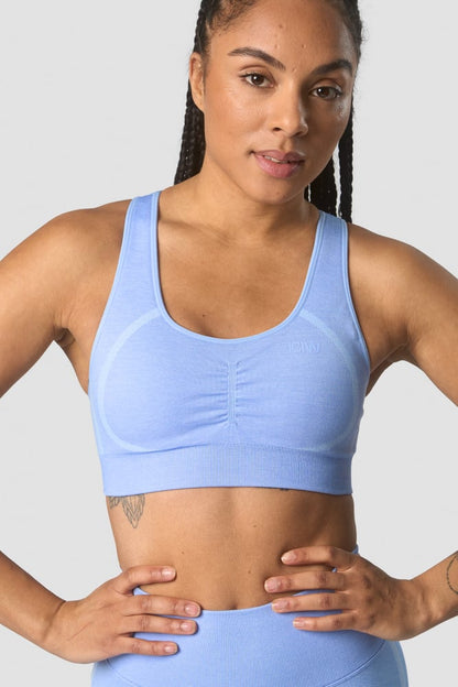 rush seamless sports bra soft blue melange