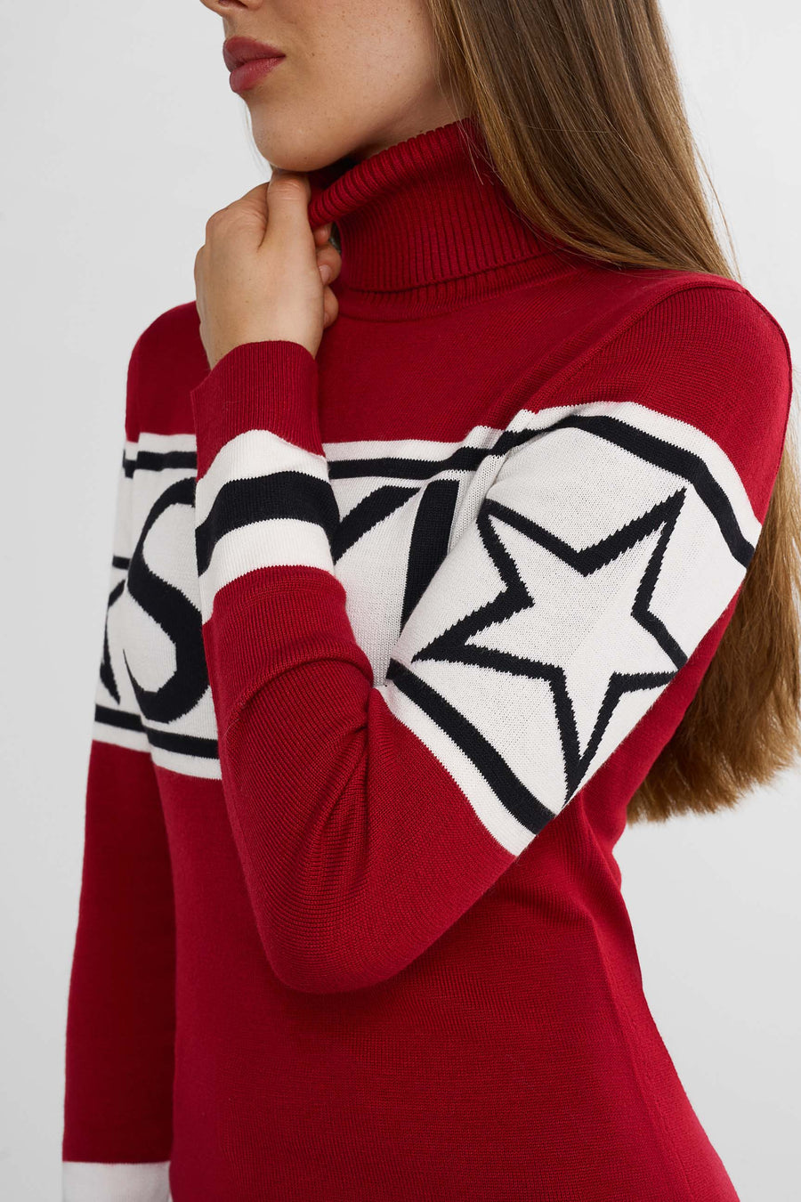 SKI Sweater · Röd/Vit/Svart