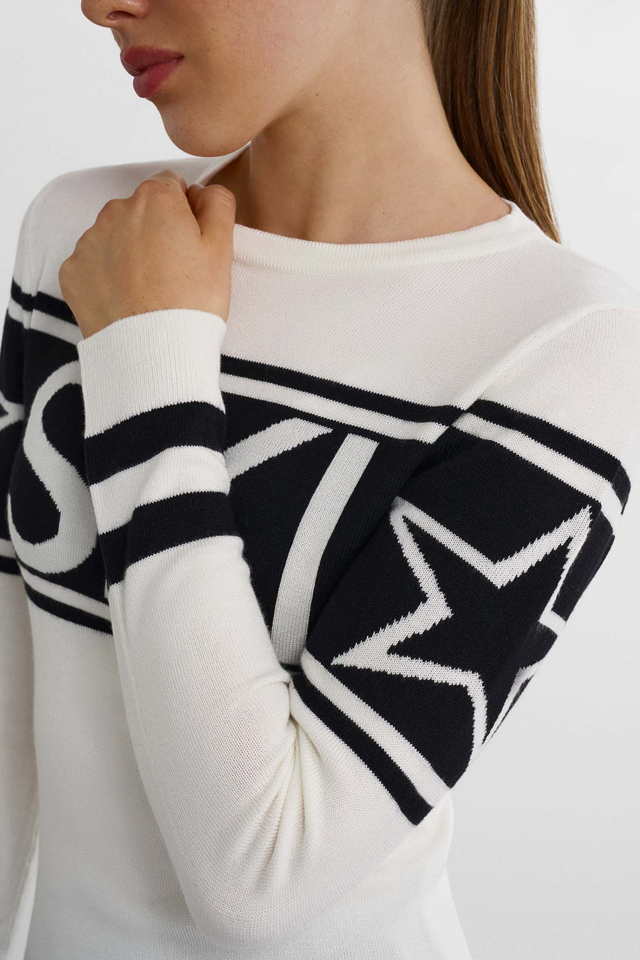 SKI Crewnecktröja · Vit svart