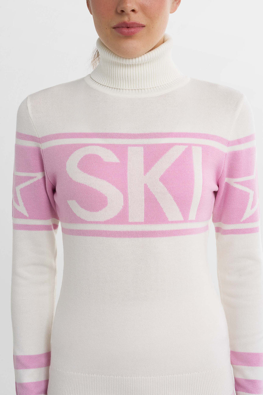 SKI Sweater · Vit/rosa