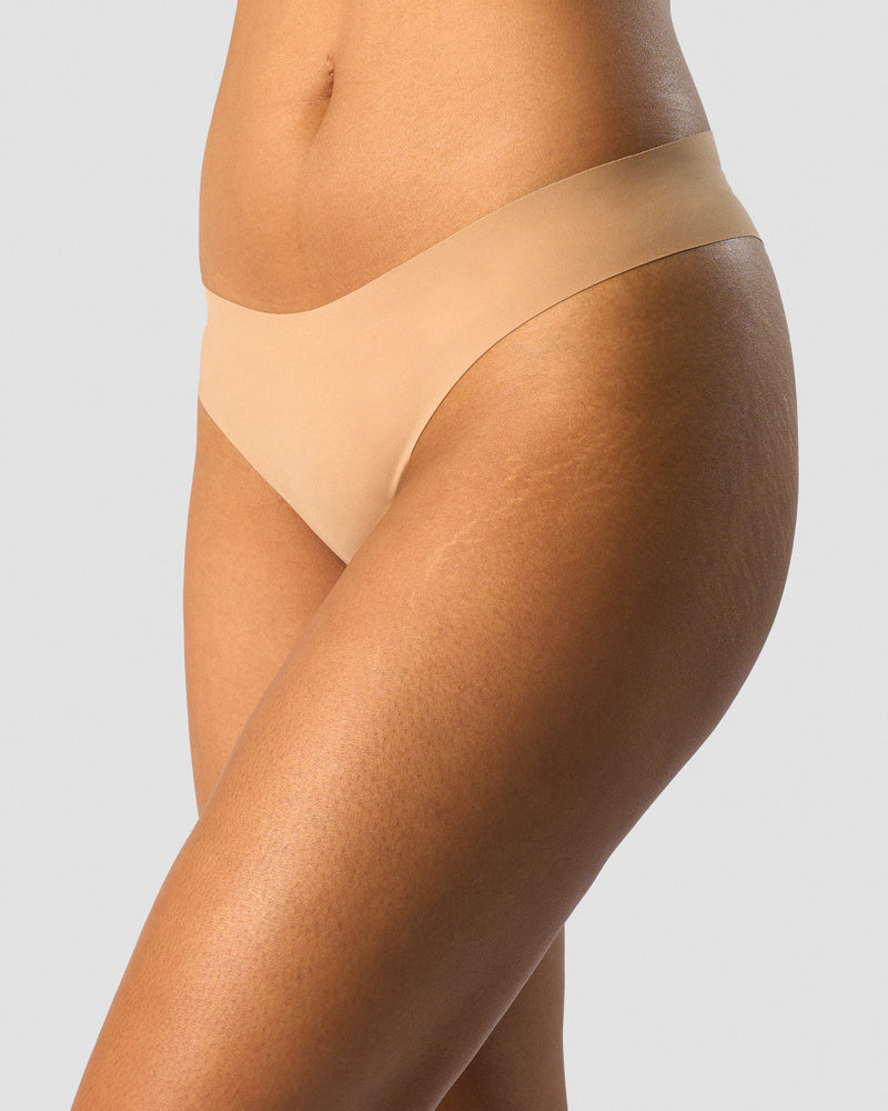 soft thong 3-pack almond