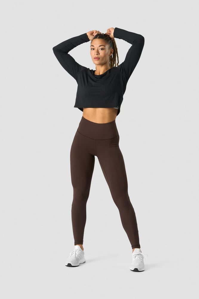 stride cropped long sleeve wmn black